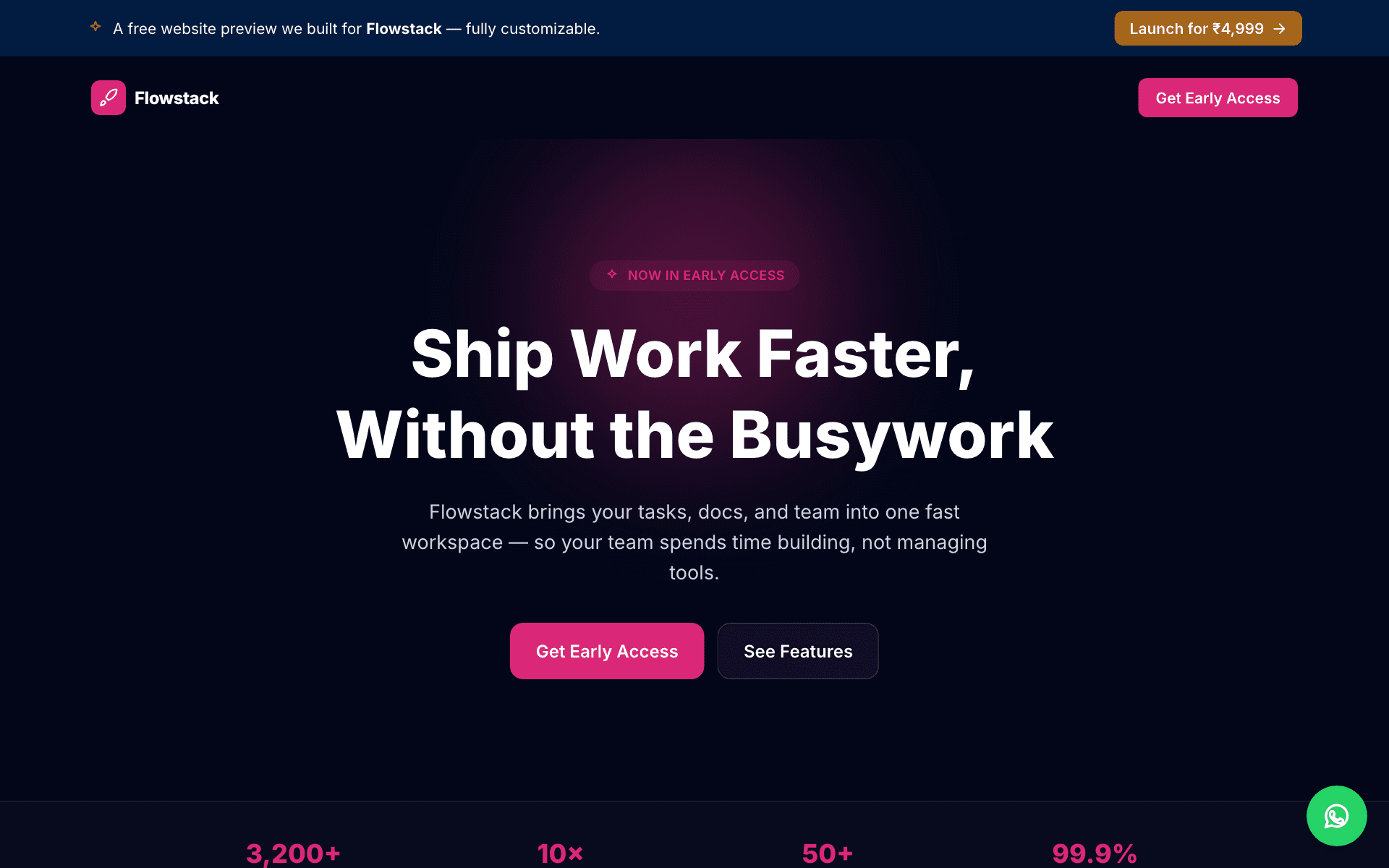 Startup website example built with HeyBoss